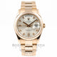 ROLEX Day Date Rose Gold Oyster Bracelet Smooth Bezel Silver Diamond Dial Watch 118205 Beverly Hills Watch Company Watches