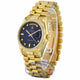 Rolex Day-Date 36mm 18k Yellow Gold President Bracelet Blue Diamond & Baguette Dial 18038 TRP28J - Beverly Hills Watch