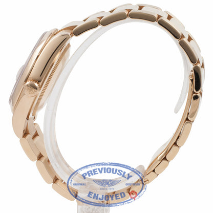 Rolex Day-Date Rose Gold Champagne Diamond Dial 36mm Smooth Bezel Watch 118205 Beverly Hills Watch Company Watch Store