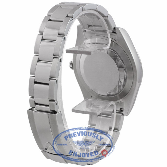 Rolex DayJust II 18k White Gold Fluted Bezel Oyster Perpetual Stainless Steel Silver Dial 116334 YHFV3Q - Beverly Hills Watch Company