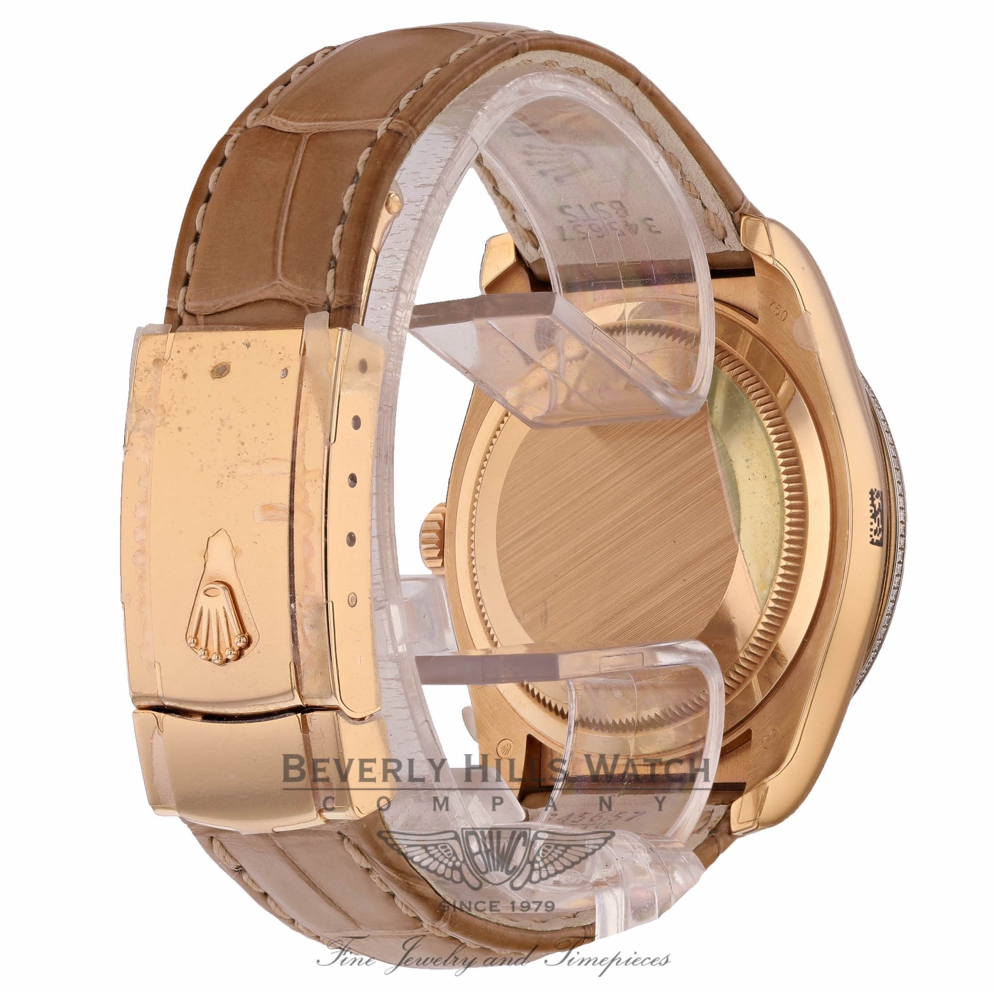 Rolex Datejust Royal Pink 36MM 18k Rose Gold Diamond Bezel Black Diamond Paved Pink Gold Dial 116185 82NCR8 - Beverly Hills Watch Company Watch Store