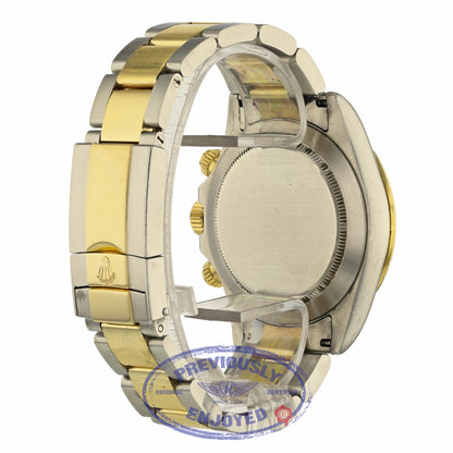 Rolex Daytona Yellow Gold & Steel Black Mother Of Pearl Dial 116523 XVJZM2 - Beverly Hills Watch Company