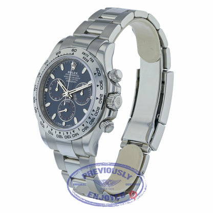 Rolex Daytona Chronograph 18K White Gold Oyster Bracelet Blue Dial 116509 NAL7U6 - Beverly Hills Watch
