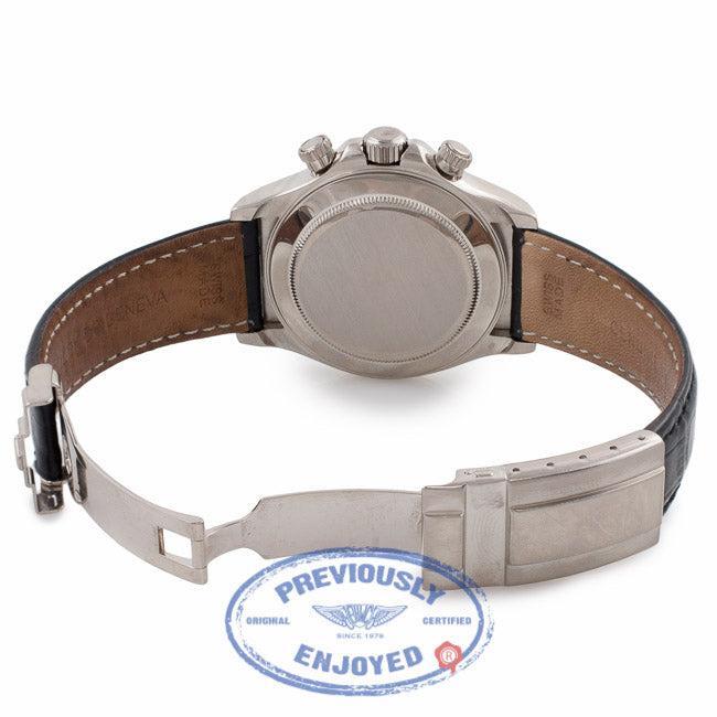 Rolex Daytona 40MM White Gold Black Dial Black Alligator Strap 116519 QN58JK - Beverly Hills Watch Company Watch Store