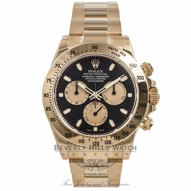 Rolex Daytona Chronograph 18K Yellow Gold 116528 RK08NQ - Beverly Hills Watch Company