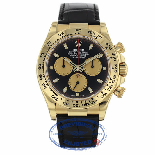 Rolex Daytona 40mm "Paul Newman" 18k Yellow Gold Alligator Strap 116518 MKKCET - Beverly Hills Watch Company