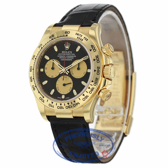 Rolex Daytona 40mm "Paul Newman" 18k Yellow Gold Alligator Strap 116518 MKKCET - Beverly Hills Watch Company