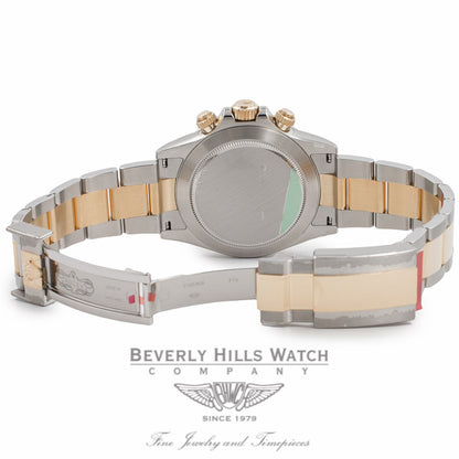 Rolex Daytona Two Tone Black Diamond Mother of Pearl Yellow Mother of Pearl Subdials 116523 8KPL58 - Beverly Hills Watch Company
