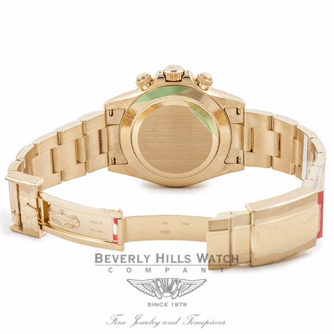 Rolex Daytona 18k Yellow Gold Black Diamond Dial 40MM 116528 TMRD4D - Beverly Hills Watch Company Watch Store