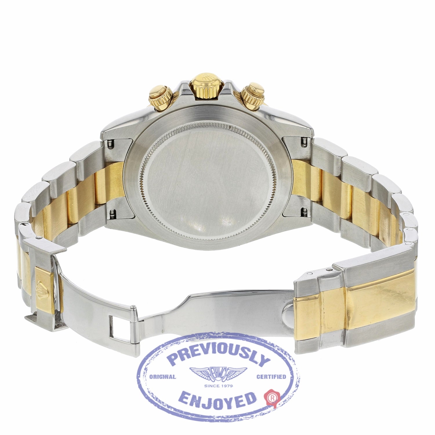 Rolex Daytona 40mm 18k Yellow Gold Stainless Steel White Dial 116523 8KWW86 - Beverly Hills Watch