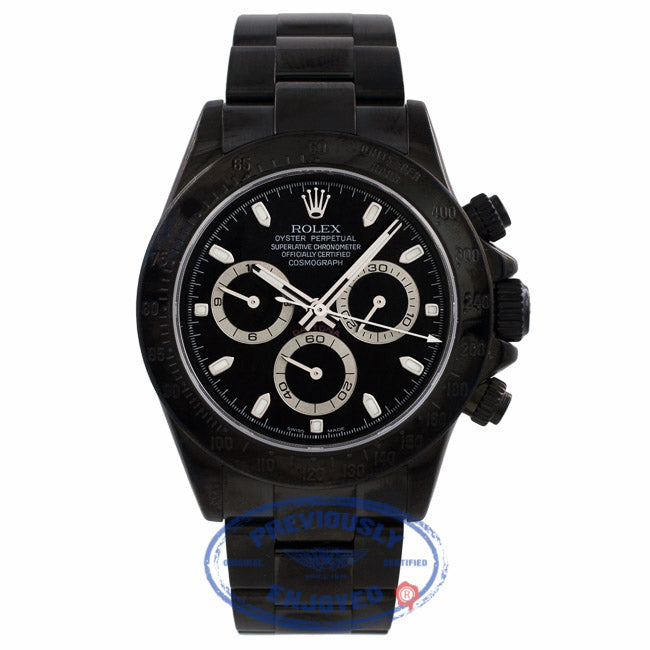 Rolex Daytona Black DLC Stainless Steel Black Dial 116520 X4C08F - Beverly Hills Watch Company Watch Store