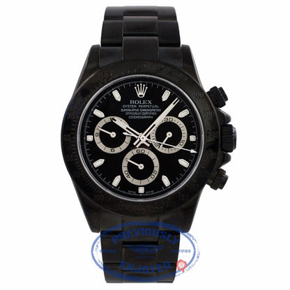 Rolex Daytona Black DLC Stainless Steel Black Dial 116520 X4C08F - Beverly Hills Watch Company Watch Store