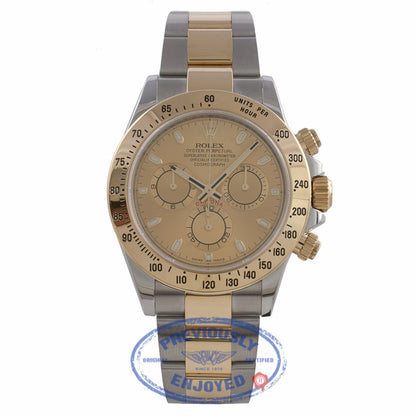 Rolex Daytona 40mm 18k Yellow Gold Stainless Steel Champagne Dial Oyster Bracelet  116523  F18R3Z - Beverly Hills Watch Company