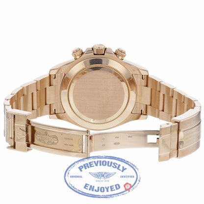 Rolex Daytona 40mm Rose Gold Oyster Bracelet Black Dial Pink Champagne Sub-dials 116505 1A093W - Beverly Hills Watch Company