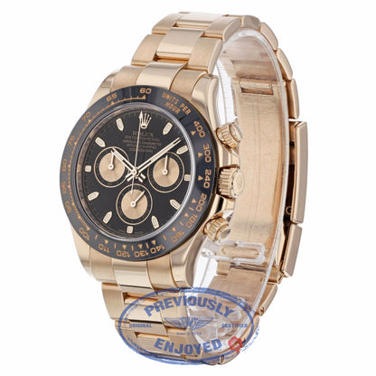 Rolex Daytona 40mm Rose Gold Oyster Bracelet Black Dial Pink Champagne Sub-dials 116505 1A093W - Beverly Hills Watch Company