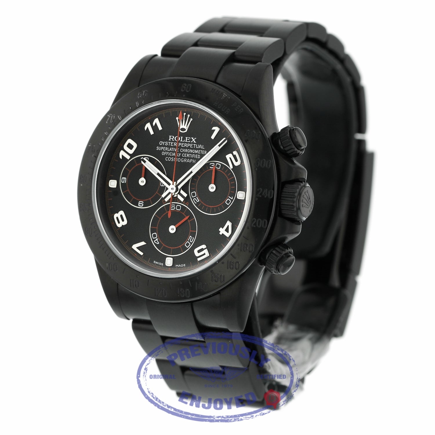 Rolex Daytona Black DLC Blackout Slate Black Dial 116520 W5CCRP - Beverly Hills Watch Company