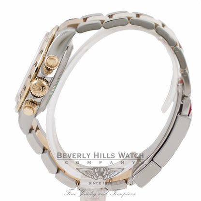 Rolex Daytona 40mm Stainless Steel and Yellow Gold Oyster Bracelet Black Dial Chronograph Watch 116523 MAPEPZ- Beverly Hills Watch Company Watch Store