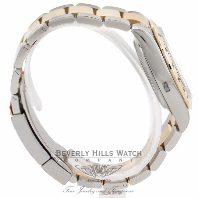 Rolex Daytona 40mm Stainless Steel and Yellow Gold Oyster Bracelet Black Dial Chronograph Watch 116523 MAPEPZ- Beverly Hills Watch Company Watch Store