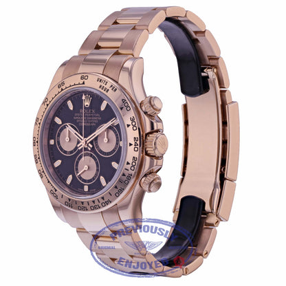 Rolex Daytona Rose Gold Oyster Bracelet Black Dial Automatic Chronograph 116505 LFKU00- Beverly Hills Watch Company