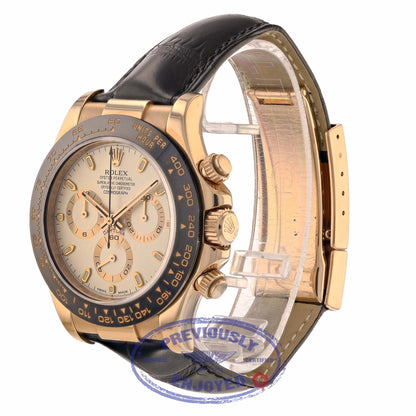 Rolex Everose Gold Daytona Ceramic Bezel Leather Strap Chronograph Watch 116515 4W3XNZ - Beverly Hills Watch Company