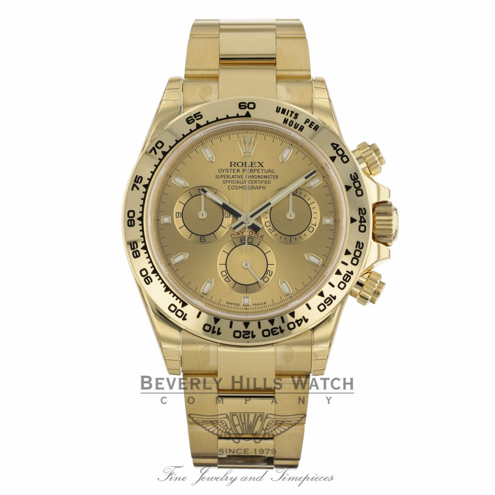 Rolex Oyster Perpetual Cosmograph Daytona Yellow Gold Champagne Dial 116508 6272Y1 - Beverly Hills Watch