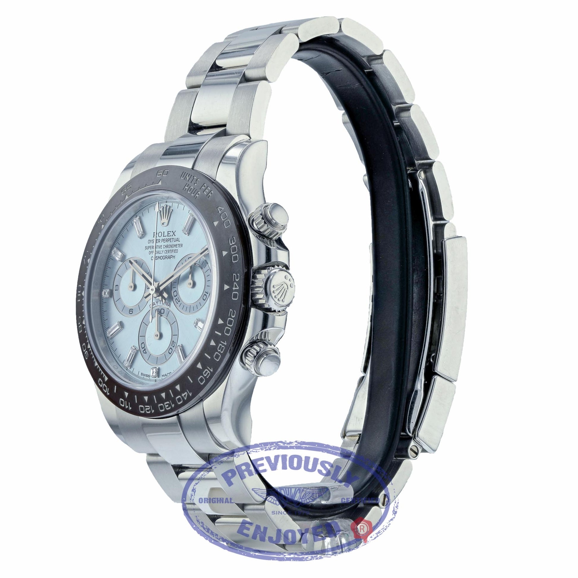 Rolex Daytona Platinum Ice Blue Diamond Dial Cerachrom Bezel 116506 MMD8HH - Beverly Hills Watch Company