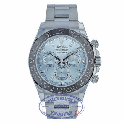 Rolex Daytona Platinum Ice Blue Diamond Dial Cerachrom Bezel 116506 MMD8HH - Beverly Hills Watch Company