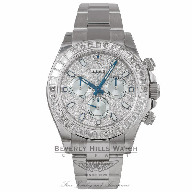 Rolex Cosmograph 40MM Daytona Diamond Pave Dial Platinum 116576TBR JX58L4 - Beverly Hills Watch Store