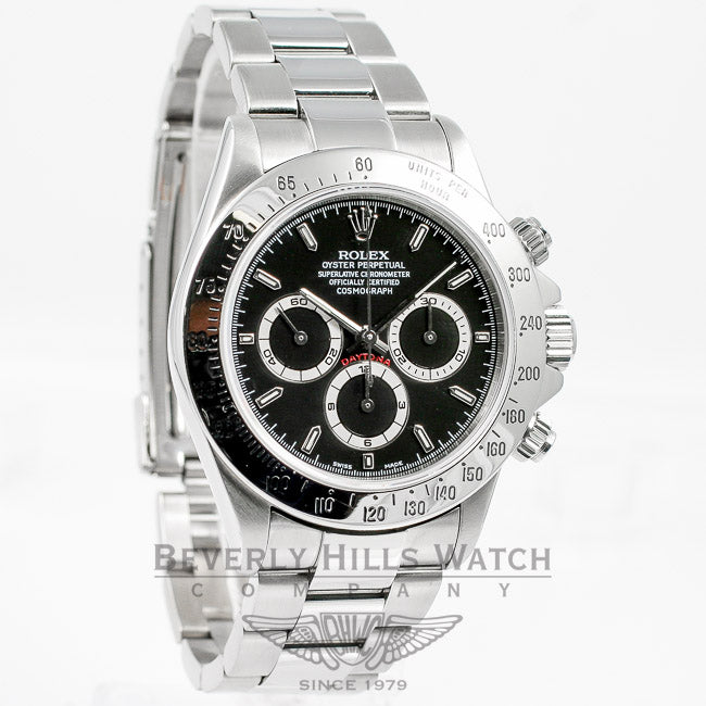 Rolex Daytona Stainless Steel Chronograph Black Dial Oyster Bracelet El Primero Movement 16520 Beverly Hills Watch Company Watches