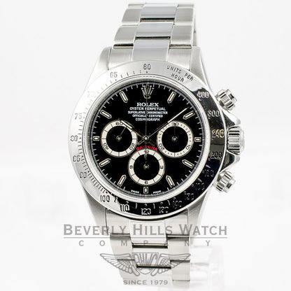 Rolex Daytona Stainless Steel Chronograph Black Dial Oyster Bracelet El Primero Movement 16520 Beverly Hills Watch Company Watches