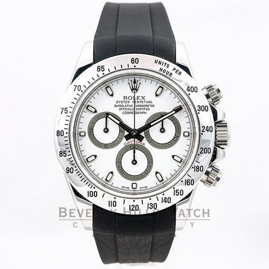 Rubber B Black Rubber Strap for Rolex Stainless Steel Daytona M103CD-BK Beverly Hills Watch Company