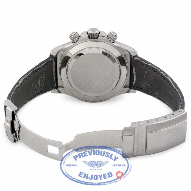 Rolex Daytona 40MM White Gold Slate Dial Black Alligator Strap