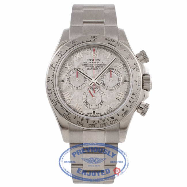 Rolex Daytona 18k White Gold Meteorite Dial on Bracelet 11509 DT5WYF - Beverly Hills Watch Company Watch Store