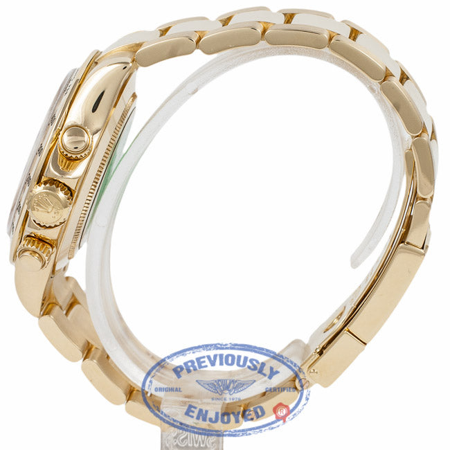 Rolex Daytona Yellow Gold Oyster Bracelet Mother of Pearl Diamond Dial 40mm Automatic Chronograph Watch 116528 Beverly Hills Watch Company Watch Store