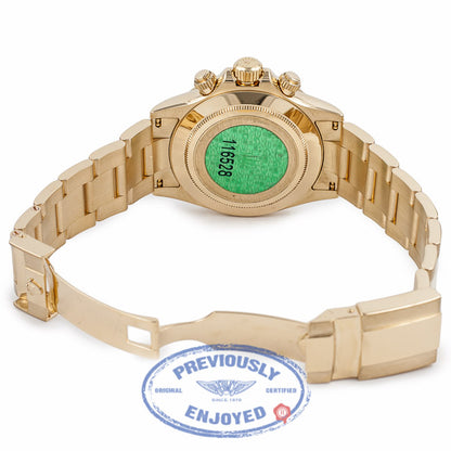 Rolex Daytona Yellow Gold Oyster Bracelet Mother of Pearl Diamond Dial 40mm Automatic Chronograph Watch 116528 Beverly Hills Watch Company Watch Store