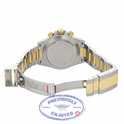 Rolex Daytona 40mm Stainless Steel 18K Yellow Gold Black Diamond Dial 116503