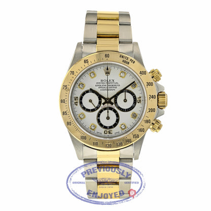 Rolex Daytona Zenith Yellow Gold Stainless Steel White Diamond Dial 16523 5CWHX2