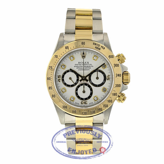 Rolex Daytona Zenith Yellow Gold Stainless Steel White Diamond Dial 16523 5CWHX2