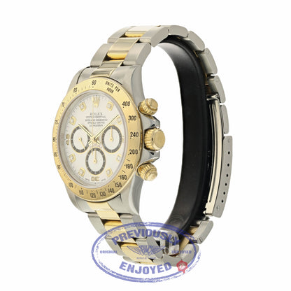 Rolex Daytona Zenith Yellow Gold Stainless Steel White Diamond Dial 16523 5CWHX2
