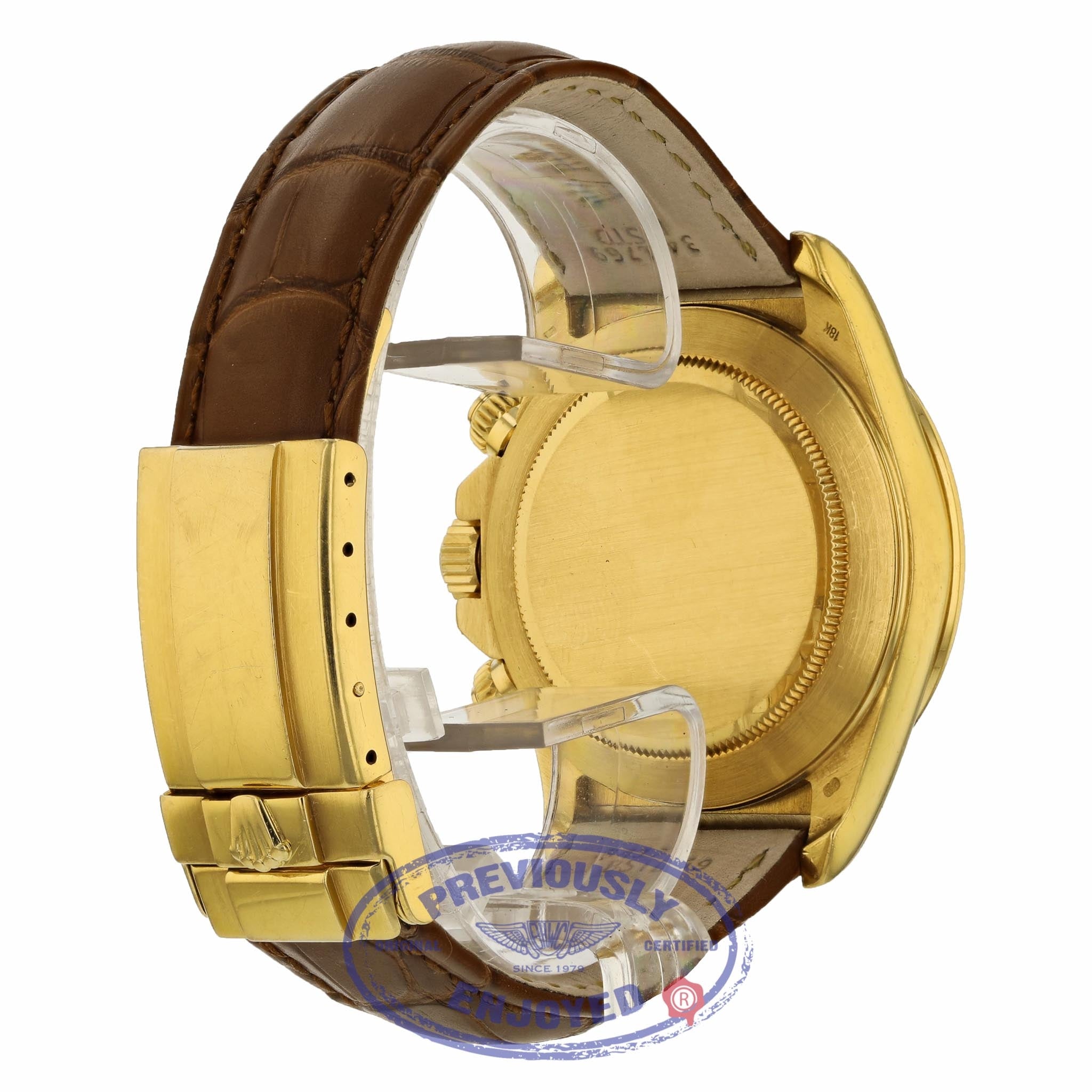 Rolex Daytona Zenith Movement Yellow Gold White Dial Alligator Rolex Daytona Zenith Movement Yellow Gold White Dial Alligator