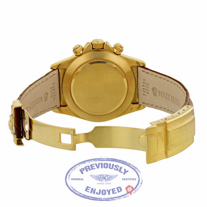 Rolex Daytona Zenith Movement Yellow Gold White Dial Alligator Strap 16518 5NL4L2