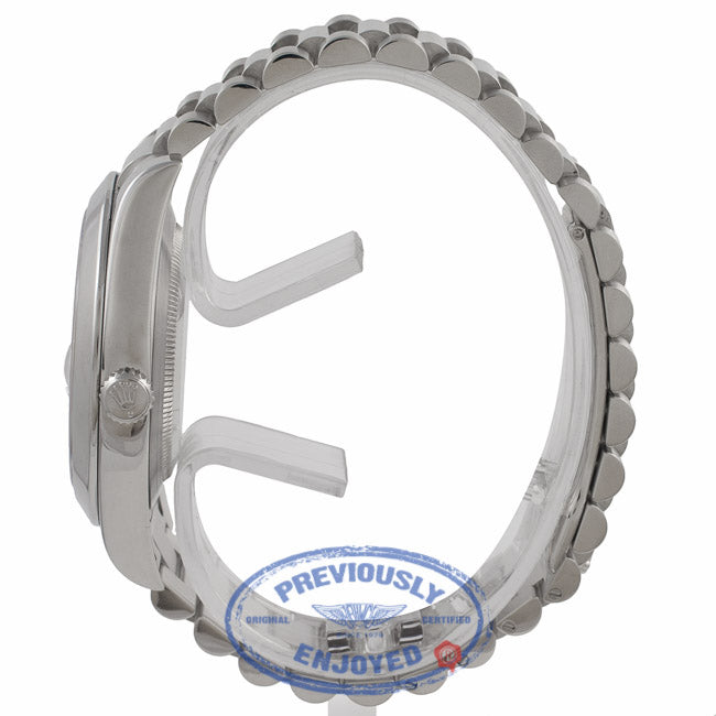 Rolex Day-Date II President 41MM Platinum Silver Dial President Bracelet 218206 65TWZV - Beverly Hills Watch Store