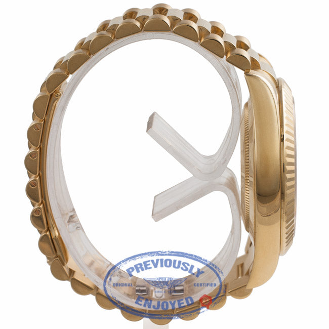 Rolex Day-Date II President 41MM 18K Yellow Gold Fluted Bezel Champagne Dial 218238 ZVPPNZ - Beverly Hills Watch Company Watch Store