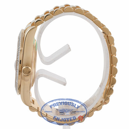 Rolex Day-Date II President 41MM Yellow Gold Diamond Bezel Champagne Dial 218398 WLHMAL - Beverly hills Watch Store