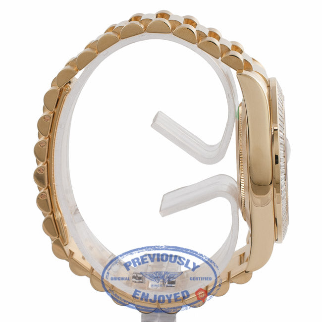 Rolex Day-Date II President 41MM Yellow Gold Diamond Bezel Champagne Dial 218398 WLHMAL - Beverly hills Watch Store