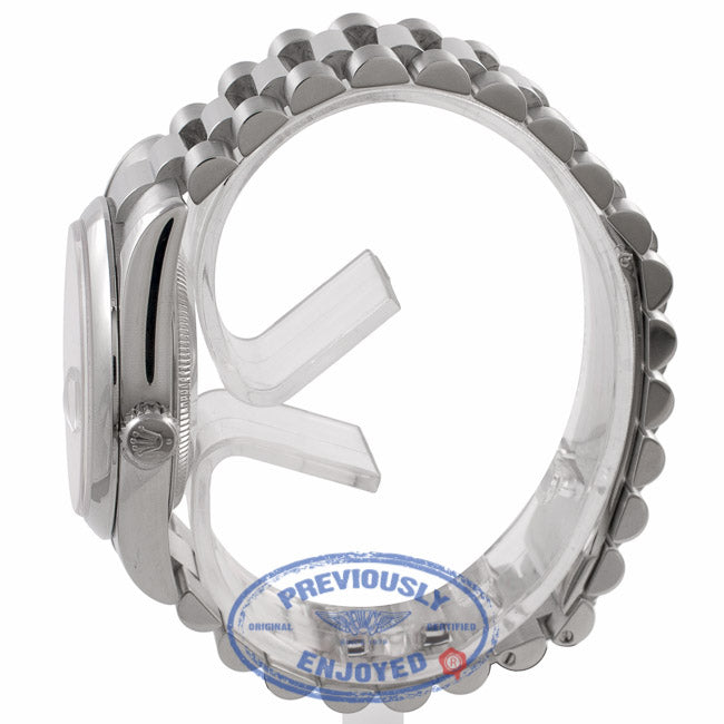 Rolex Platinum President Day Date 36mm Silver Dial Index Markings Domed Bezel 118206 JNNVEJ - Beverly Hills Watch Company Watch Store