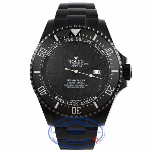 Rolex DeepSea Sea-Dweller 44mm DLC Coated Stainless Steel Oyster Bracelet Black Dial Ceramic Black Bezel Dive Watch 116660 PE5D9X - Beverly Hills Watch Company Watch Store