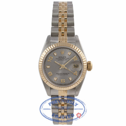 Rolex 26mm Datejust 18k Yellow Gold Stainless Steel Rodium Roman Numeral Index Markers Dial 69173 298RRZ- Beverlyhills Watch Company Watch Store