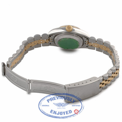 Rolex 26mm Datejust 18k Yellow Gold Stainless Steel Rodium Roman Numeral Index Markers Dial 69173 298RRZ- Beverlyhills Watch Company Watch Store