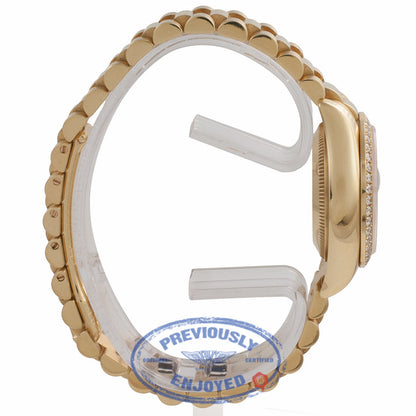 Rolex Datejust 26MM 18k Yellow Gold Diamond Bezel Champagned Diamond Dial President Bracelet 179138 W1UK4T - Beverly Hills Watch Company Watch Store